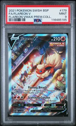 2021 POKEMON SWSH BLACK STAR PROMO #179 FULL ART/FLAREON V PSA 9 - Image 1