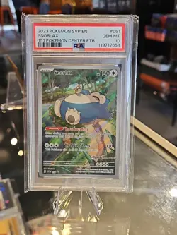 2023 POKEMON 151 POKEMON CENTER ELITE TRAINER BOX PROMO #051 SNORLAX PSA 10 - Image 5