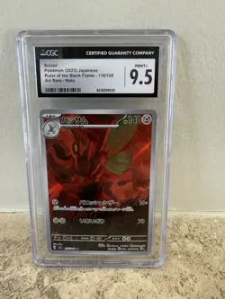 CGC 9.5 Scizor Art Rare 116/108 Ruler of the Black Flame Japanese Pokemon Card - Image 1