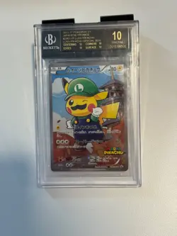 2016 POKEMON JPN XY PROMO #296 FULL ART/LUIGI PIKACHU BGS 10 - Image 1