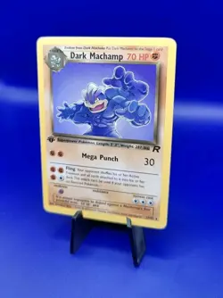 Dark Machamp 27/82 1st Edition Non Holo Rare Team Rocket Pokemon Card WOTC NM - Image 3