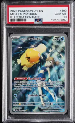 2025 POKEMON DRI EN-DESTINED RIVALS ILLUSTRATION RARE MISTY'S PSYDUCK PSA 10 - Image 1