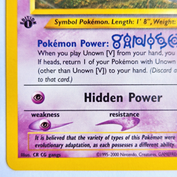 Unown [V] 89/105 Pokemon TCG 1st Edition Neo Destiny NM Vintage 2002 Card - Image 5