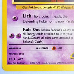 Sabrina's Gastly 96/132 Pokemon TCG Gym Challenge NM Vintage 2000 Card - Image 5
