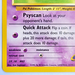 Sabrina's Abra 94/132 Pokemon TCG Gym Challenge NM Vintage 2000 Card - Image 5