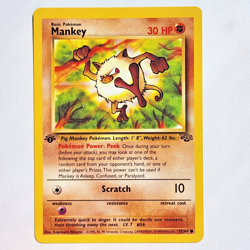 Mankey 55/64 Pokemon TCG 1st Edition Jungle NM Vintage 1999 Card - Image 2