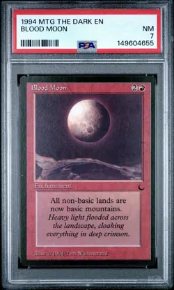 1994 MAGIC THE GATHERING THE DARK BLOOD MOON PSA 7 - Image 1