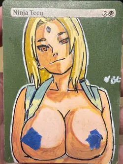MTG Anime Hand Painted Altered Art - Tsunade Naruto - Image 1