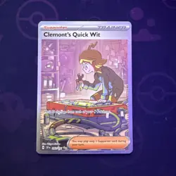 Pokemon TCG Surging Sparks #243/191 Clemonts Quick Wit Special Illustration Rare - Image 1