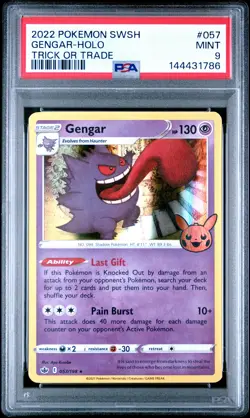 GENGAR HOLO 057/198 TRICK OR TRADE 2022 CHILLING REIGN POKEMON PSA 9 - Image 1