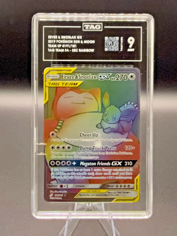 Pokemon Eevee & Snorlax GX Team Up Secret Rare Full Art #191 TAG 9 Mint PSA - Image 1