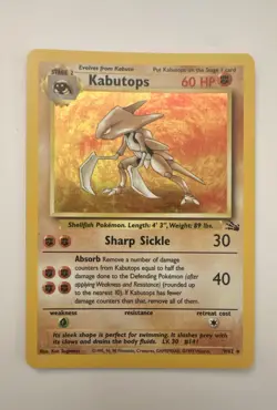 Pokemon Kabutops 9/62 Fossil Holo Unlimited NM - Image 1