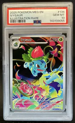 2025 Pokemon Mega Evolution Ivysaur Illustration Rare #134/132 PSA 10 GEM MINT - Image 1