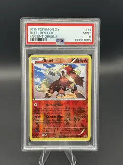 PSA 9 Entei Reverse Holo 2015 XY Ancient Origins #14 Pokemon Card MINT 🔥 - Image 1