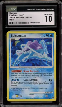 Pokemon Suicune Secret Wonders Holo Rare #19 CGC 10 Gem Mint - Image 1