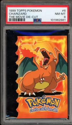 Pokemon Topps Charizard The Movie Die-Cut #6 PSA 8 - Image 1