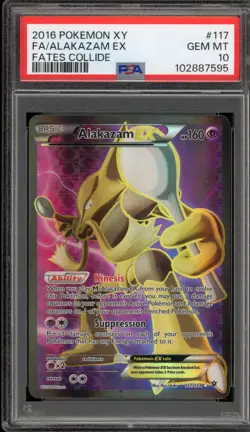 Pokemon Alakazam EX XY Fates Collide Full Art #117 PSA 10 Gem Mint - Image 1