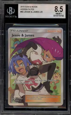 Pokemon Jessie & James Hidden Fates Full Art #68 BGS 8.5 - Image 1