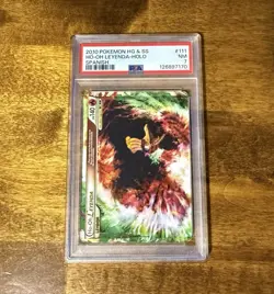2010 Pokemon HeartGold & SoulSilver Spanish Ho-Oh Legend Top Holo graded PSA 7 - Image 1