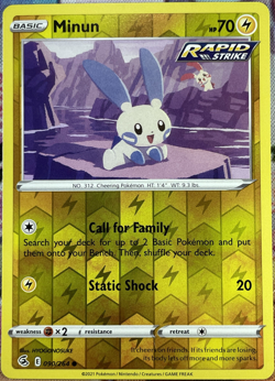 Minun Reverse Holo - 090/264 - Fusion Strike Pokemon 2021 - Image 1