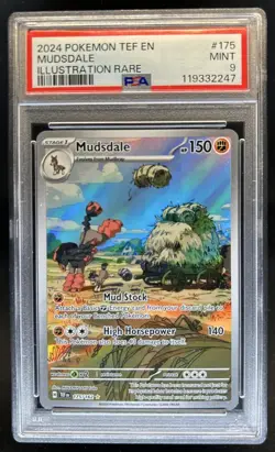 2024 Pokemon Temporal Forces Mudsdale Illustration Rare #175/162 PSA 9 - Image 1