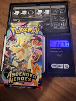 HEAVY 22.76g Pokemon TCG Ascended Heroes Booster Pack (SEALED) - Image 1