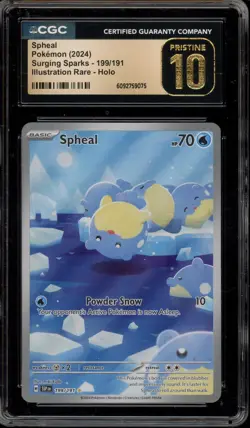 Pokemon Spheal Surging Sparks Illustration Rare #199 CGC 10 Pristine - Image 1