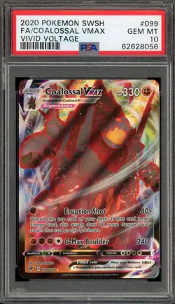 Pokemon Coalossal VMAX Vivid Voltage Full Art #099 PSA 10 Gem Mint - Image 1
