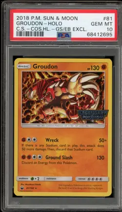 Pokemon Groudon Legendary Pokemon GS/EB Exclusive Cosmos Holo Rare #81 PSA 10 - Image 1