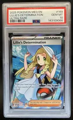 2025 Pokemon Mega Evolution Lillie's Determination Ultra Rare #169/132 PSA 10 - Image 1