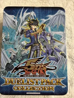 Yu-Gi-Oh! 5DS Duelist Pack Collectible Tin EMPTY - Yusei Fudo & Stardust Dragon - Image 1