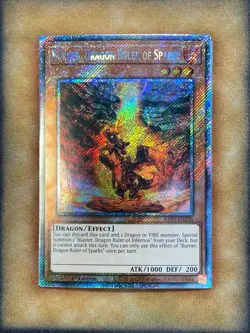 Yugioh Burner, Dragon Ruler of Sparks RA03-EN256 Platinum Rare 1st Ed NM - Image 1