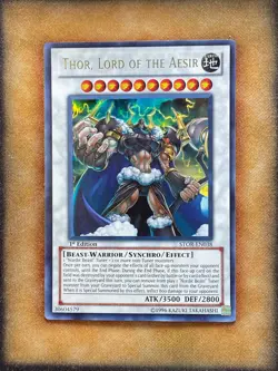 Yugioh Thor, Lord of the Aesir STOR-EN038 Ultra Rare 1st Ed NM - Image 1