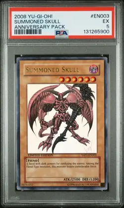 2008 YU-GI-OH! ANNIVERSARY PACK #EN003 SUMMONED SKULL ANNIVERSARY PACK PSA 5 - Image 1