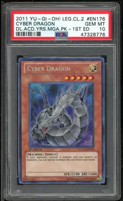 Cyber Dragon LCGX-EN176 Secret Rare 1st Edition Yugioh PSA 10 *776 - Image 1