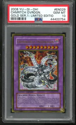 Chimeratech Overdragon GLD1-EN029 Gold Rare Yugioh PSA 10 *754 - Image 1