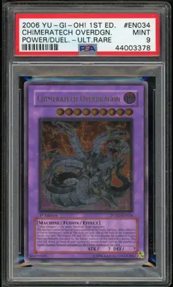 Chimeratech Overdragon POTD-EN034 1st Edition Ultimate Rare Yugioh PSA 9 *378 - Image 1