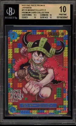 One Piece CCG Monkey.D.Luffy OP Day '25 Japanese Promo P-110 BGS 10 Pristine - Image 1