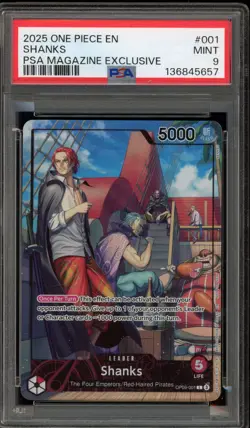 One Piece CCG Shanks PSA Magazine Exclusive Promo OP09-001 PSA 9 Mint - Image 1