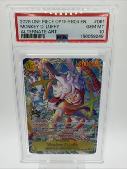 Monkey D. Luffy 2026 One Piece OP15-EB04 Alternate Art PSA 10 - Image 2