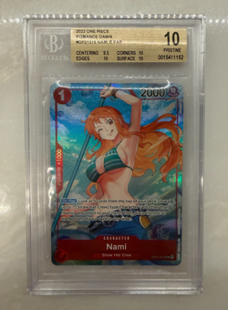 One Piece Nami Alt Art OP01 Romance Dawn Blue Bottom Beta OP01-016 PSA BGS 10 - Image 1
