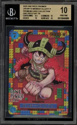 One Piece CCG Monkey.D.Luffy OP Day '25 Japanese Promo P-110 BGS 10 Pristine - Image 1