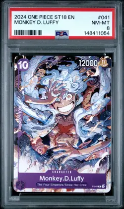 2024 ONE PIECE STARTER DECK ST18-PURPLE MONKEY D. LUFFY MONKEY D. LUFFY PSA 8 - Image 1