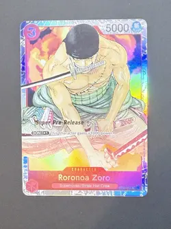 2022 One Piece Roronoa Zoro Super Pre-Release #ST01-013 - Image 1