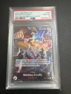 2024 ONE PIECE PROMO PSA MAGAZINE EXCLUSIVE #060 MONKEY D. LUFFY PSA 10 GMT - Image 1