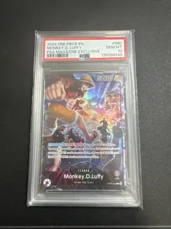 2024 ONE PIECE PROMO PSA MAGAZINE EXCLUSIVE #060 MONKEY D. LUFFY PSA 10 GMT - Image 2