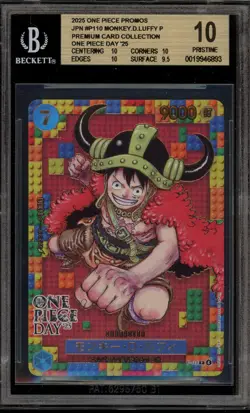 One Piece CCG Monkey.D.Luffy OP Day '25 Japanese Promo P-110 BGS 10 Pristine - Image 1