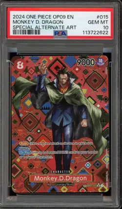 One Piece CCG Monkey.D.Dragon Special Alternate Art OP07-015 PSA 10 Gem Mint - Image 1