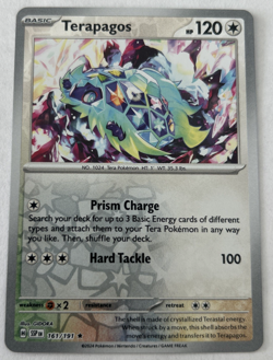 Pokemon Surging Sparks #161 Terapagos REVERSE HOLO Rare Card Near Mint - Image 1