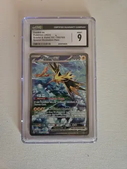 CGC 9 Zapdos ex 2023 Scarlet & Violet 151 202/165 Illustration Rare Pokemon Card - Image 1